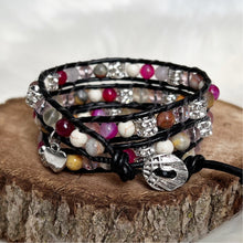 Load image into Gallery viewer, 3x Wrap - Rose Quartz &amp; Crystal Rondelles