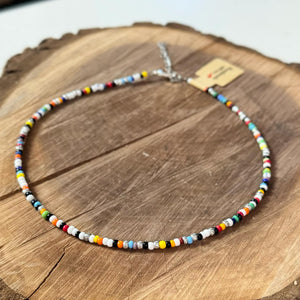 Choker Necklace – Multi-Colored Toho Seed Beads