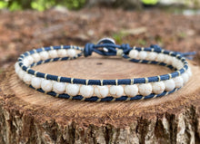 Load image into Gallery viewer, Anklet - White Howlite (Navy)