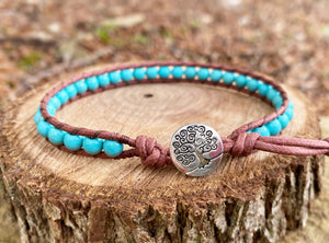 Anklet - Turquoise  Howlite (Brown)
