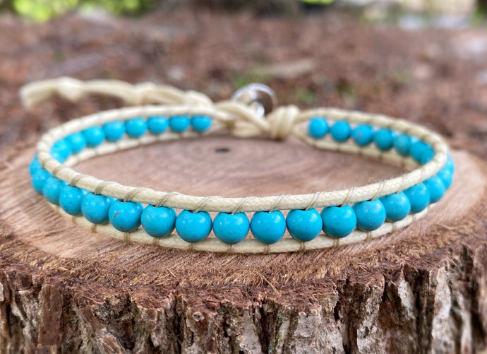 Anklet - Turquoise Howlite (Tan)