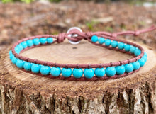 Load image into Gallery viewer, Anklet - Turquoise  Howlite (Brown)