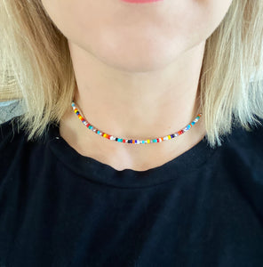 Choker Necklace - Multi-Coloured