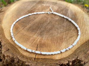 Choker Necklace - White w/ Rose Gold