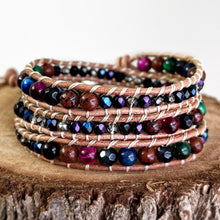 Load image into Gallery viewer, 3x Wrap - Multi Tiger-Eye &amp; Crystals