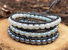Load image into Gallery viewer, 3x Wrap - Smokey Ombré Pearls