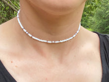 Load image into Gallery viewer, Choker Necklace - White w/ Rose Gold
