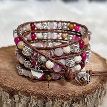 Load image into Gallery viewer, 4x Wrap - Rose Quartz &amp; Crystal Rondelles
